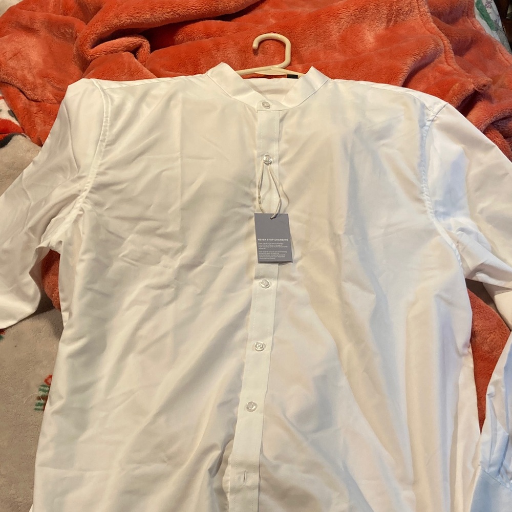 Elegant White Men's Dress Shirt